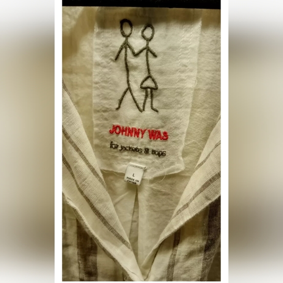 Johnny Was Zona Stripe Linen Jacket Large - Picture 11 of 12